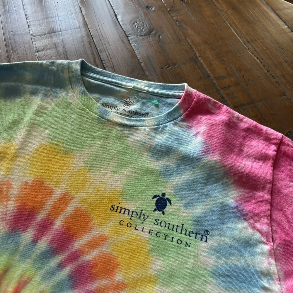 Simply Southern S long sleeve turtle tie dye top - Picture 5 of 13
